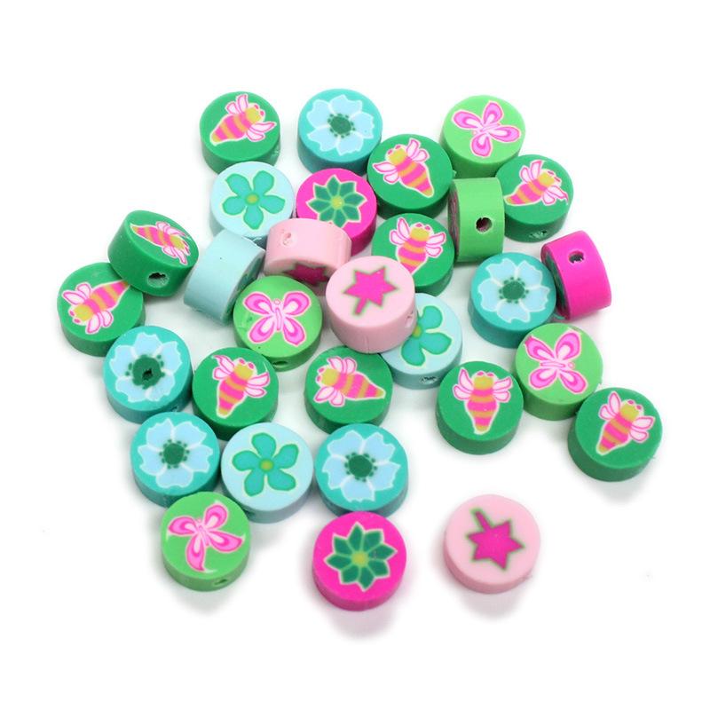 Soft Pottery Pieces Beaded Diy Mobile Phone Chain Accessories Loose Beads Smiley Face Letters Animal Fruit Mixed Soft Pottery