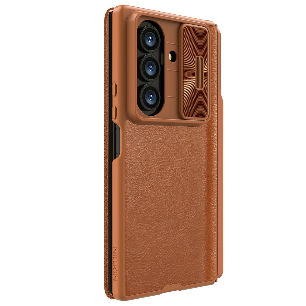 NILLKIN Qin Pro Series for Samsung Galaxy Z Fold7 5G Case with Card Slots Leather Phone Cover with Stylus