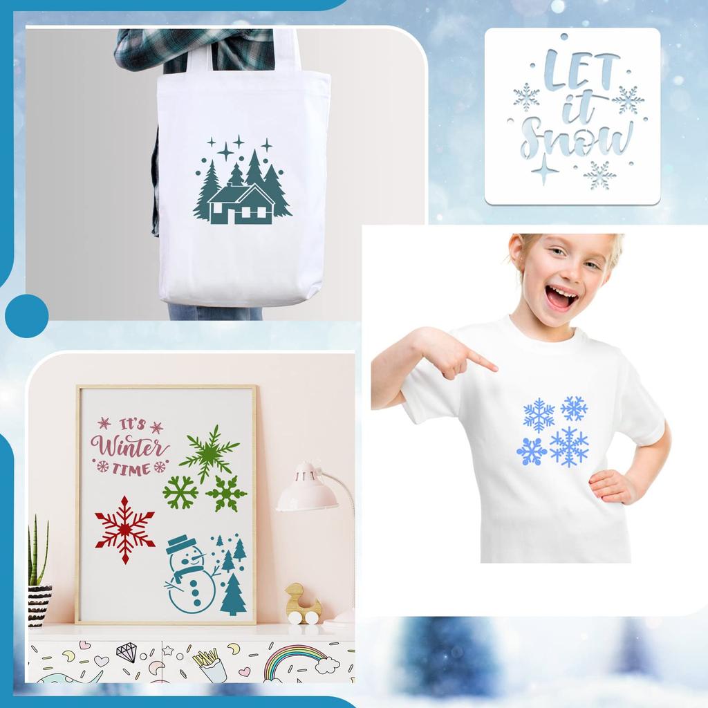 Christmas Wooden Hollow Painting Template Christmas Element Pattern Round Pendant Hollow Painting Template