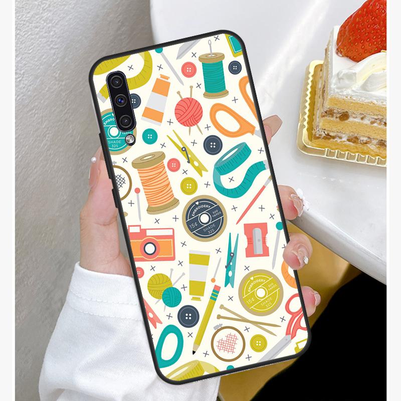 Sewing Scissors Soft Silicone Case For Samsung A52S A12 A22 A32 A42 A52 A72 A31 A51 A71 A50 A70 A20e A21S