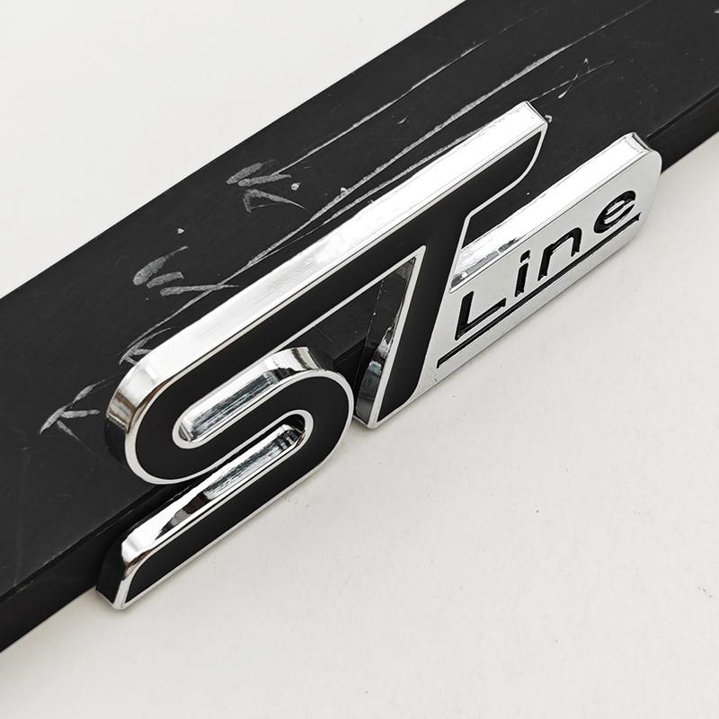 3D Metal Car Stickers STLine ST Logo Front Grille Fender Side Badge Rear Trunk Emblem For Ford Focus Mondeo Explorer Fiesta Edge QY2
