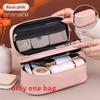 Pu Material Double Layer Makeup Bag With Waterproof Design For Travel And Daily Use