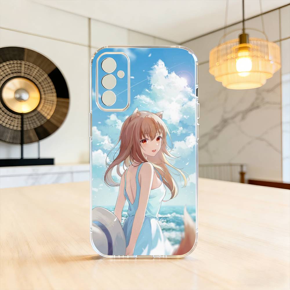 S-Spice and Wolf Anime Phone Case For SamsungA10,12,20,21S,30,31,40,50,51,52,70,71 Transparent Cover