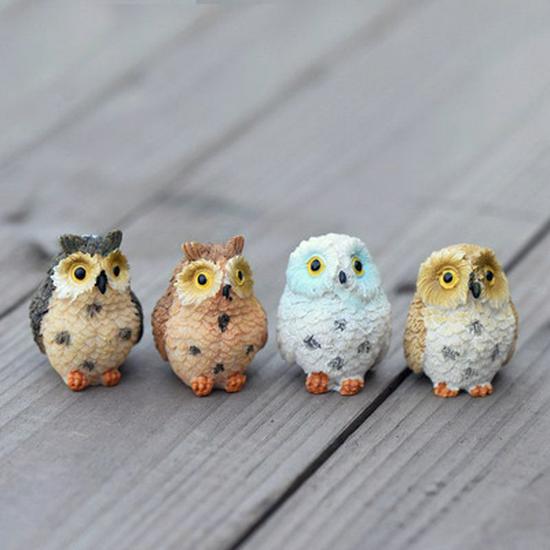 Owl Resin Micro Landscape Succulent Ornament