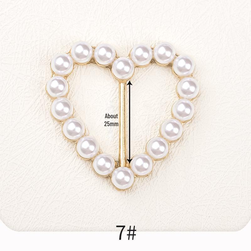 Premium Metal Buckle Summer Korean T-Shirt with Pearl Round Top Knot