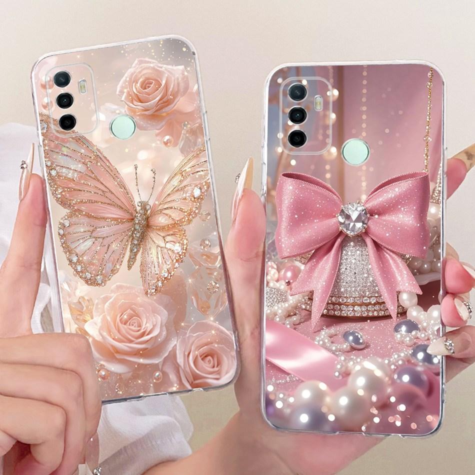 For OPPO A53 A32 A33 (2020) Cute Flower Butterfly Cat Painted Case For Oppo A53 CPH2127 CPH2131 Soft Silicone TPU Phone Cases