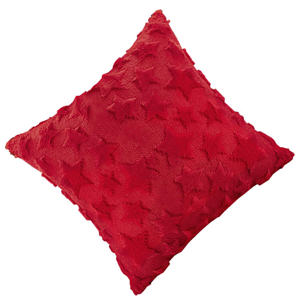 

Christmas Pillow Covers 18x18 Inch Plush Christmas Star Embroidery Protector Cushion Covers For Home Bedroom Couch Sofa Bed Car червоний