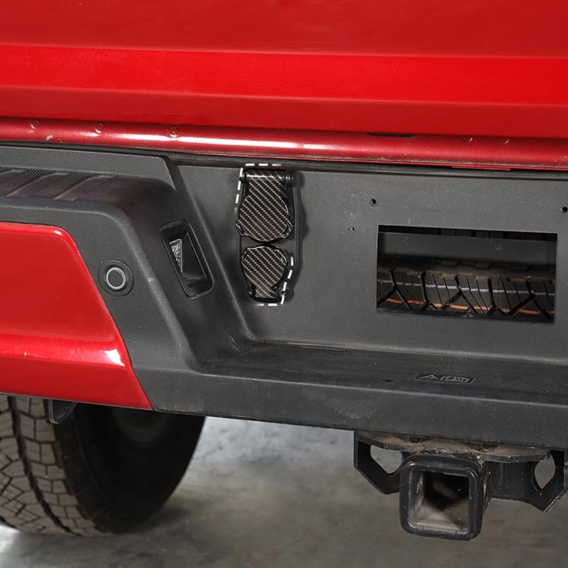 Car ABS  Trailer Outlet Decorative Cover  For Ford F150 2021 Up Exterior Accessories, Carbon Fiber Black
