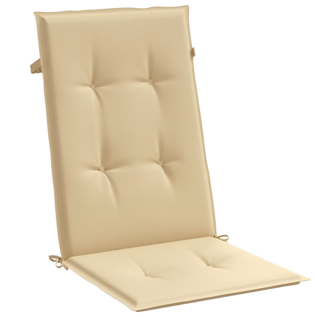 High Back Chair Cushions 2 Pcs Beige Melange 120 X 50 X 4 Cm Fabric