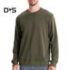 Fall Winter Men Top Loose O Neck Long Sleeves Pure Color Warm Pullover Mid Length Casual Daily Wear Sport Sweatshirt