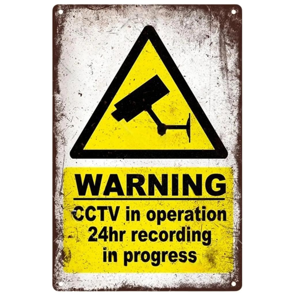 Vintage Caution Notice Zone Sign Metal Plate Warning Children Vedio Retro Plaque For Man Cave Garage Danger Door Wall Decor