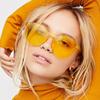 New candy color transparent frameless sunglasses European and American trend sunglasses women's fashion personalized sunglasses