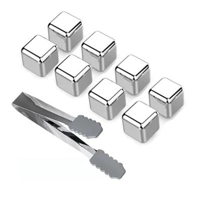 8 Pezzi Cubetti di Ghiaccio Metallici Acciaio Inossidabile 304 con Pinze per Ghiaccio Ampiamente Usati Pietre per Whiskey per Raffreddare