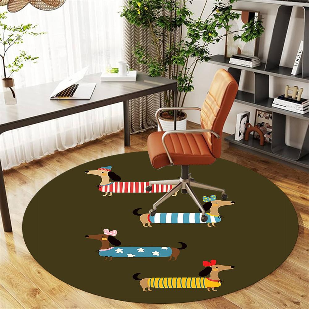 1pc sausage dog clothes Round Chair mat Area Rug - Non-Slip, Floor Mat for Office, Bedroom, and Indoor Decor c1125108