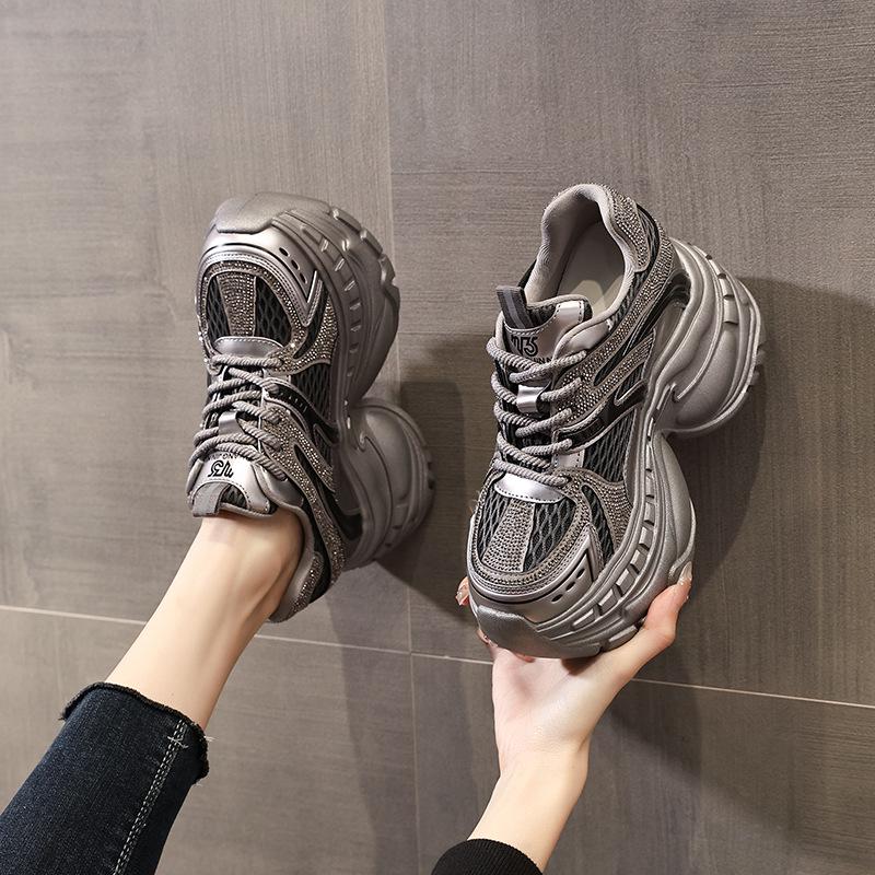 Women's Hidden Heel Chunky Dad Shoes - Autumn 2025 Mesh Casual Sneakers HS6798-1