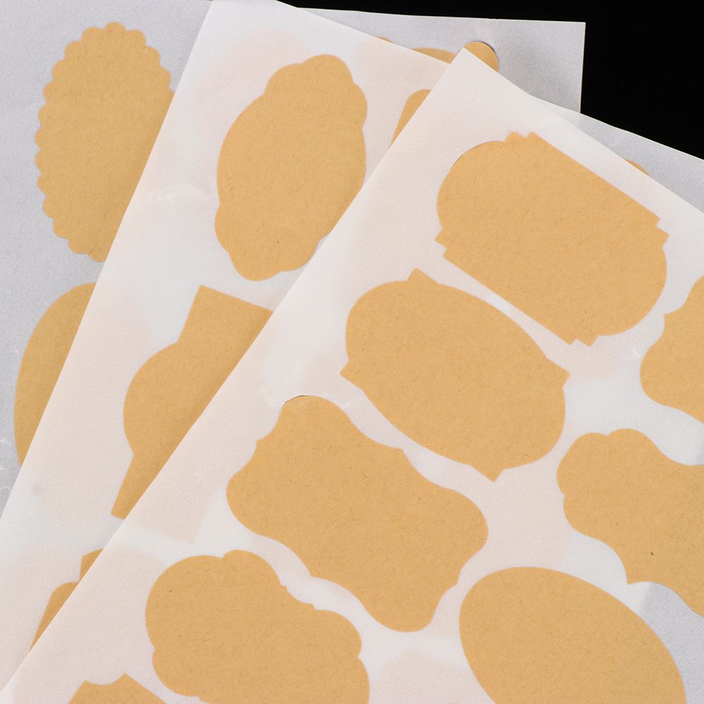 Self Adhesive Cake Decoration Creative Labels Stickers Kraft Paper Blank Sticky Packaging Seals