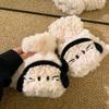 Winter new plush gloves thickened cold-proof cycling plush suit warm windproof riding students cute