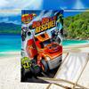 1pc Blaze and the Monster Machines Beach Towel, Beach and Seaside Swimming Pool Equipment, Fashion Pattern, Rectangular, Travel Essentials
