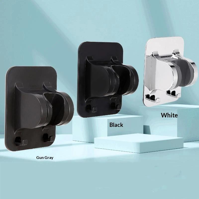 Wall Mount Shower Head Holder Strong Adhesive Residue Free Removable Waterproof ABS Bracket for Bathroom Use