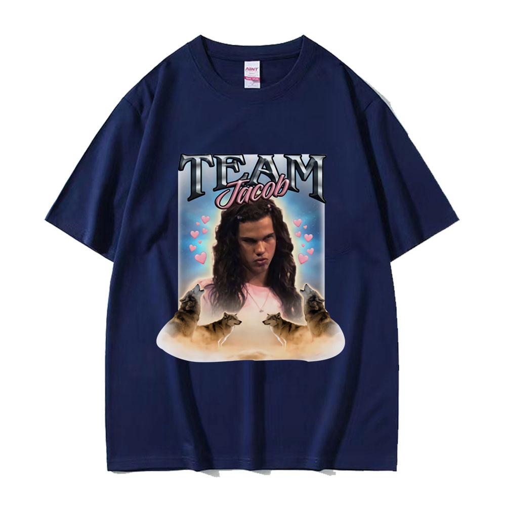 

Team Jacob Team Edward Graphic Tshirt Funny Meme Short Sleeve Tshirts Unisexs Womens Harajuku Fashion Cotton T Shirt Streetwear 4XL