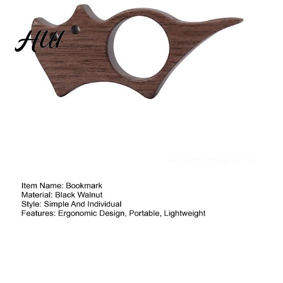 One-handed Reading Aid Wooden Thumb Bookmark for Cats Dogs Walnut Page Holder One-Handed Natural Marker Portable Book Clip Handcrafted Gift