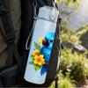 1PC Blue Parrot Flower 750ml Color Plastic Sports Water Bottle Leakproof Flip Straw Lid Suitable for Sports Office Home Use