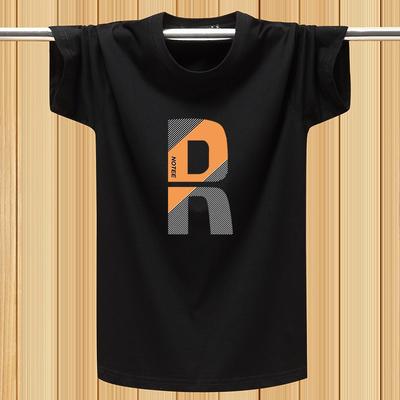 Camiseta masculina de verão, manga curta, algodão 100%, camiseta estampada casual grande