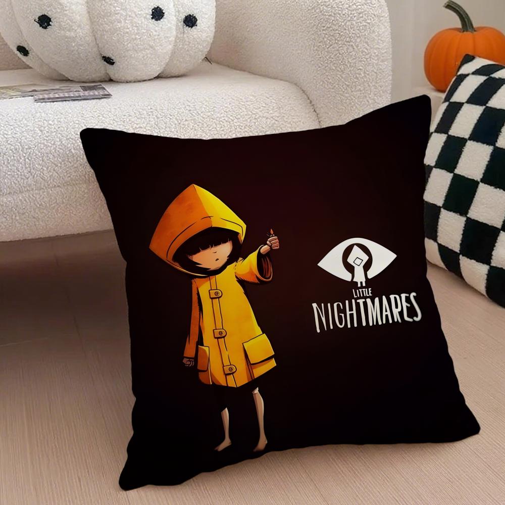 Game LLittle NNightmares Cushion Cover Throw Pillow Cover Hidden Button Durable Polyester Chair Cushion