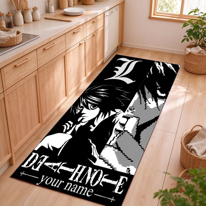 Death Note Customizable name kitchen floor mat easy to clean and wipe down Suitable for kitchens living rooms and entryways—a perfec