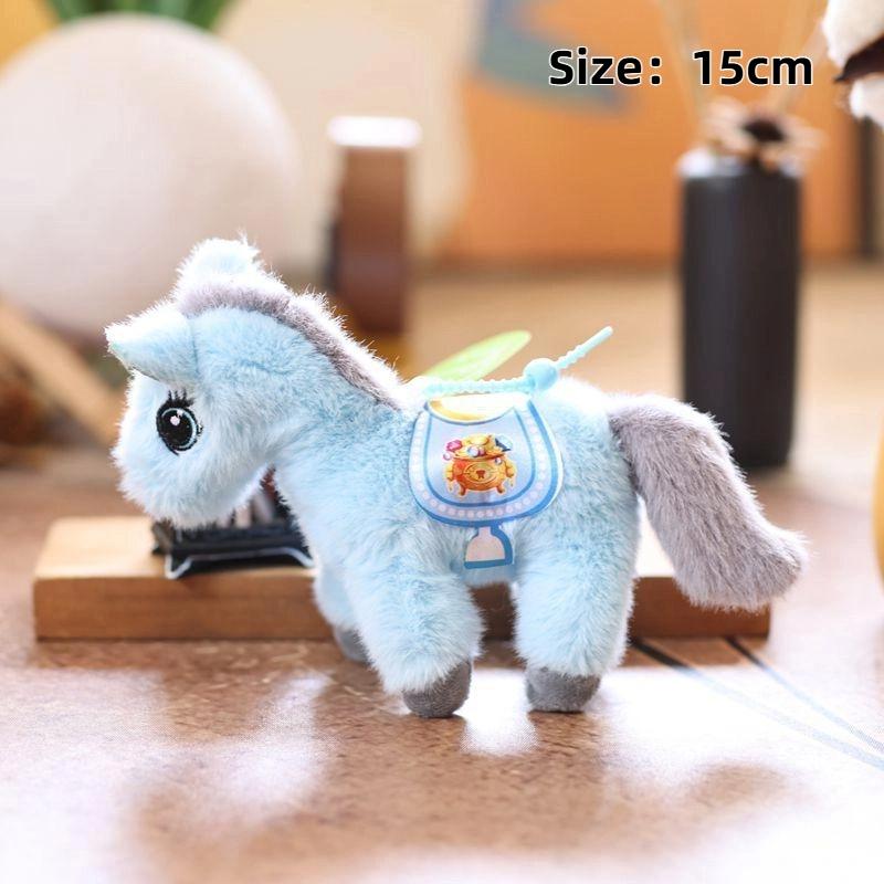 2026 Chinese New Year Mascot Horse Keychain Cartoon Simulation Pony Plush Doll Pendant Cute Bag Hanging Ornament Couple Gifts