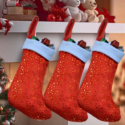Christmas Décor Stockings | Classic Socks for Xmas Home Décor|Christmas Tree Hanging Stuff for Toys, Candy Gift for Kids