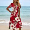 Summer Dresses for Women 2026 V Neck Short Sleeve Midi Dresses for Women Casual Dresses for Women Floral Dress