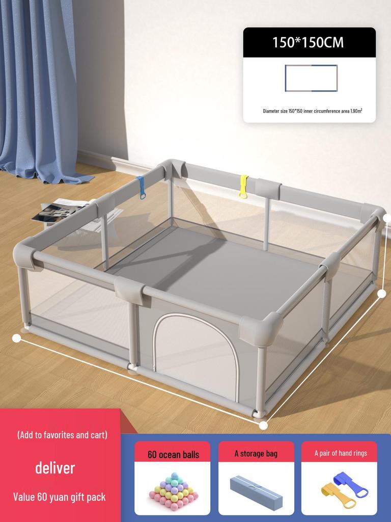 Indoor Baby Playpen & Crawling Mat: Infant Walking Guardrail & Safety Fence