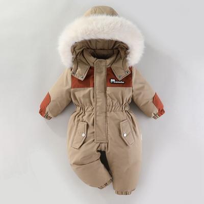 -30 Degree Winter Baby Ski Suit Jumpsuit Outwear Suits for Infants Baby Ski Suit Thick Baby Jumpsuit Waterproof Hooded for Girls Boys