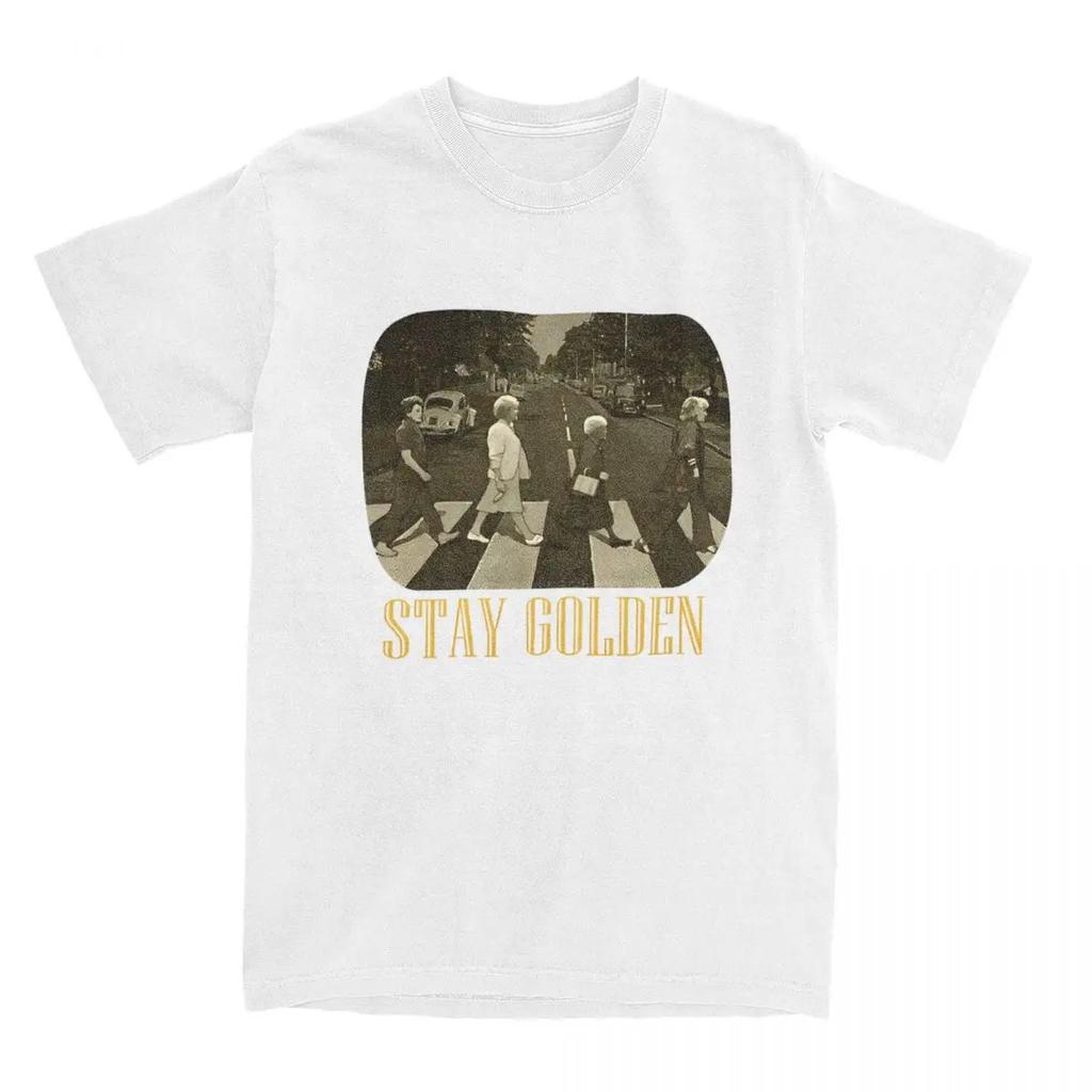 Summer Golden Girls T Shirt Men Women's Pure  Funny Stay Golden Abbey Road Tee Shirt Short Sleeve Clothing