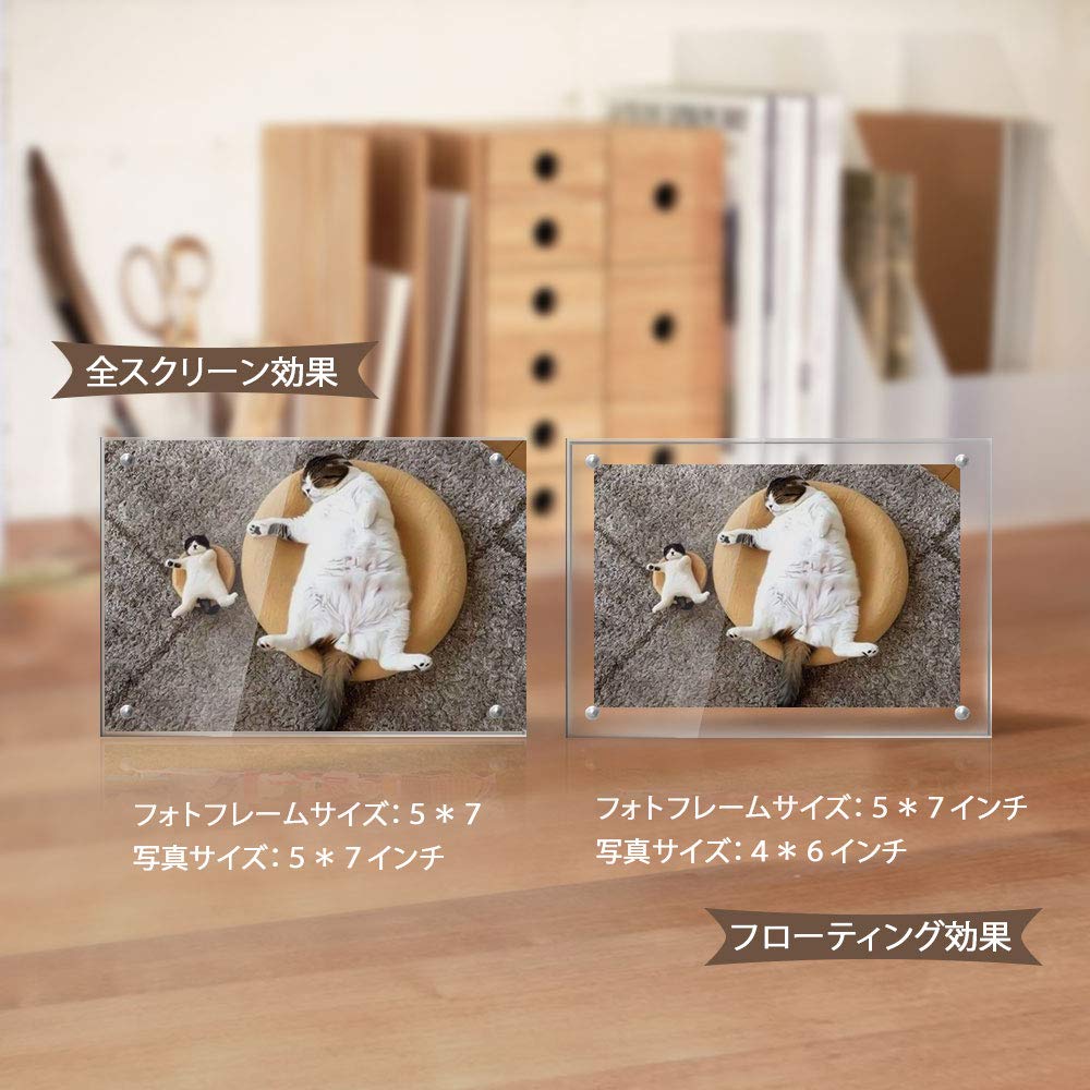 Lapeno Acrylic Photo Gift 2L Transparent Postcard Poster Display Perfect for New and Christmas Frame, Magnetic, Packaging, Size, Double-Sided Clear,