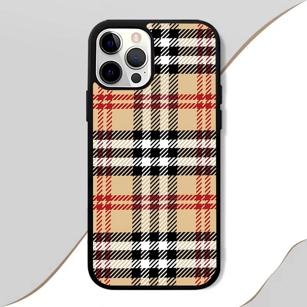 Plaid Fashion Phone Case Mobile Suitable For Apple 17 Air 16 PRO MAX 15 14 13 12 11 Patch Black Hard Shell