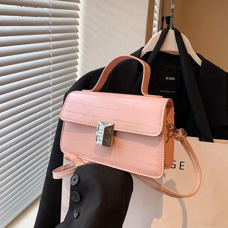 Niche Versatile Handbag, Small Square Bag, Fashion Shoulder Bag, Foreign Women'S Bag, Textured Pu Crossbody Bag