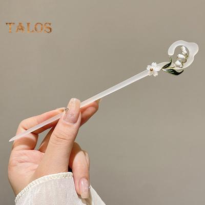 Chinese Style Hair Stick Flower Decor Hair Chopstick Long Hair Updo Hair Stick Elegant Hair Accessory