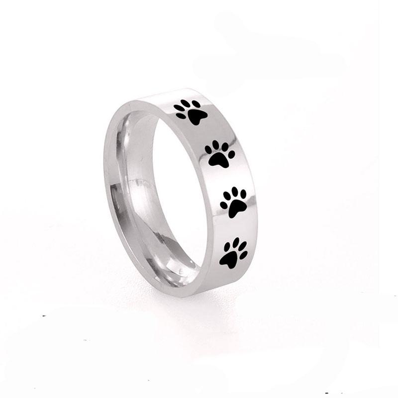 

Любовник Титановая сталь Милые кольца с кошачьими лапками Ювелирные изделия 7