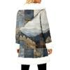 Unisex Casual And Fashionable Plush Collar Hooded Long Sleeved Floral Gradient Printing Jacket