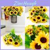 High Quality Fake Bouquet Sunflower Silk Flowers Bridal Decoration