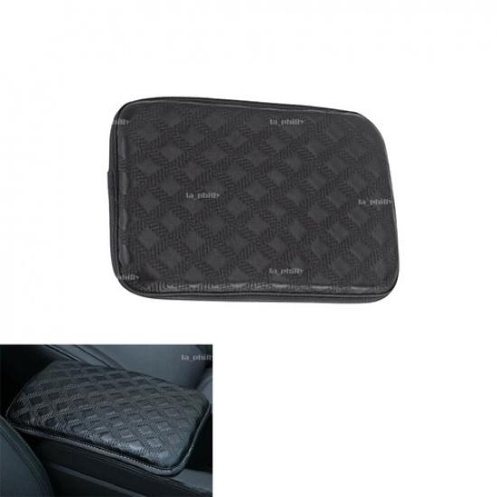 Universal Car Armrest Pad Cover Auto Center Console Box Leather Cushion Black