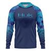 HUK Fishing Long-sleeved UPF50 Hooded Sun-protection Anti-ultraviolet T-shirt Breathable Men's Clothes Top