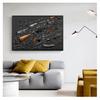 Chart Canvas Prints Modern Painting Posters Wall Art Pictures For Living Room Decoration No Frame AK47 RPG Pistol Russian Weapon