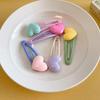 5pcs Cartoon Heart Hair Clips Non-Slip Heart Decor Resin Hair Barrettes Suitable for Kids Toddlers Girls