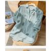 Short-sleeved Cotton and Linen Shirts for Women in Summer New Style Loose Literary Retro Printed Fashion Tops Casual