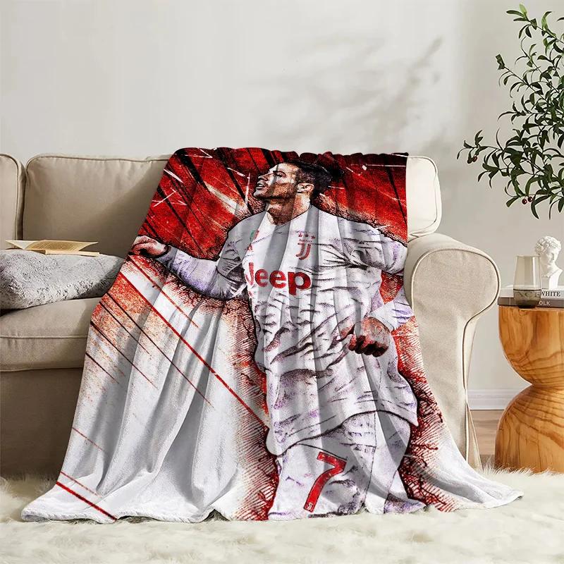 Cute Blanket CR7 Ronaldo Sofa Camp Nap Bedspread Soft Bicycle Blanket Fleece Home Textile Birthday Gift Blanket Bedroom Decor