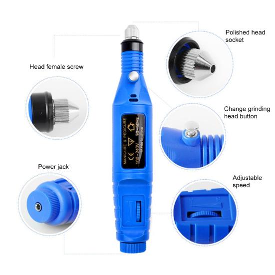 Nail Grinder Professional Sharp Polishing Heads Beauty Supplies Manicure Thick Toenails Polish Machine for Salon