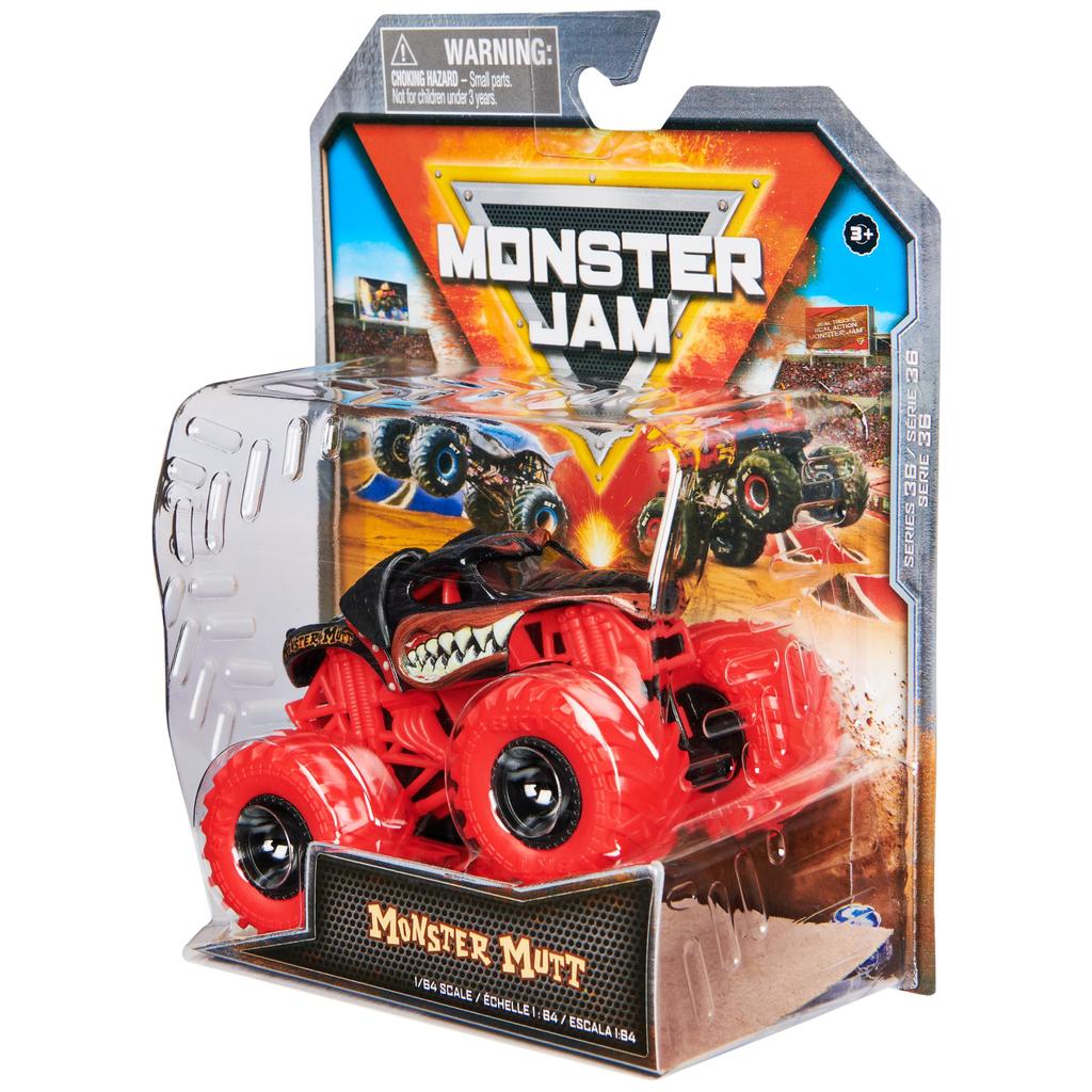 Monster Jam, Official Monster Mutt Rottweiler Monster Truck, Die-Cast Vehicle, 1:64 Scale, Kids Toy, for Boys Ages 3 and Up